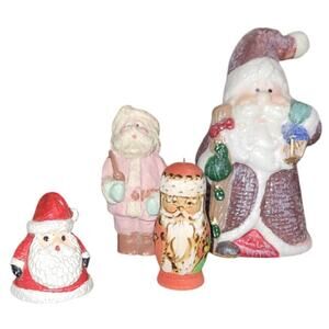 4 Vintage Mini Father Christmas Santa's